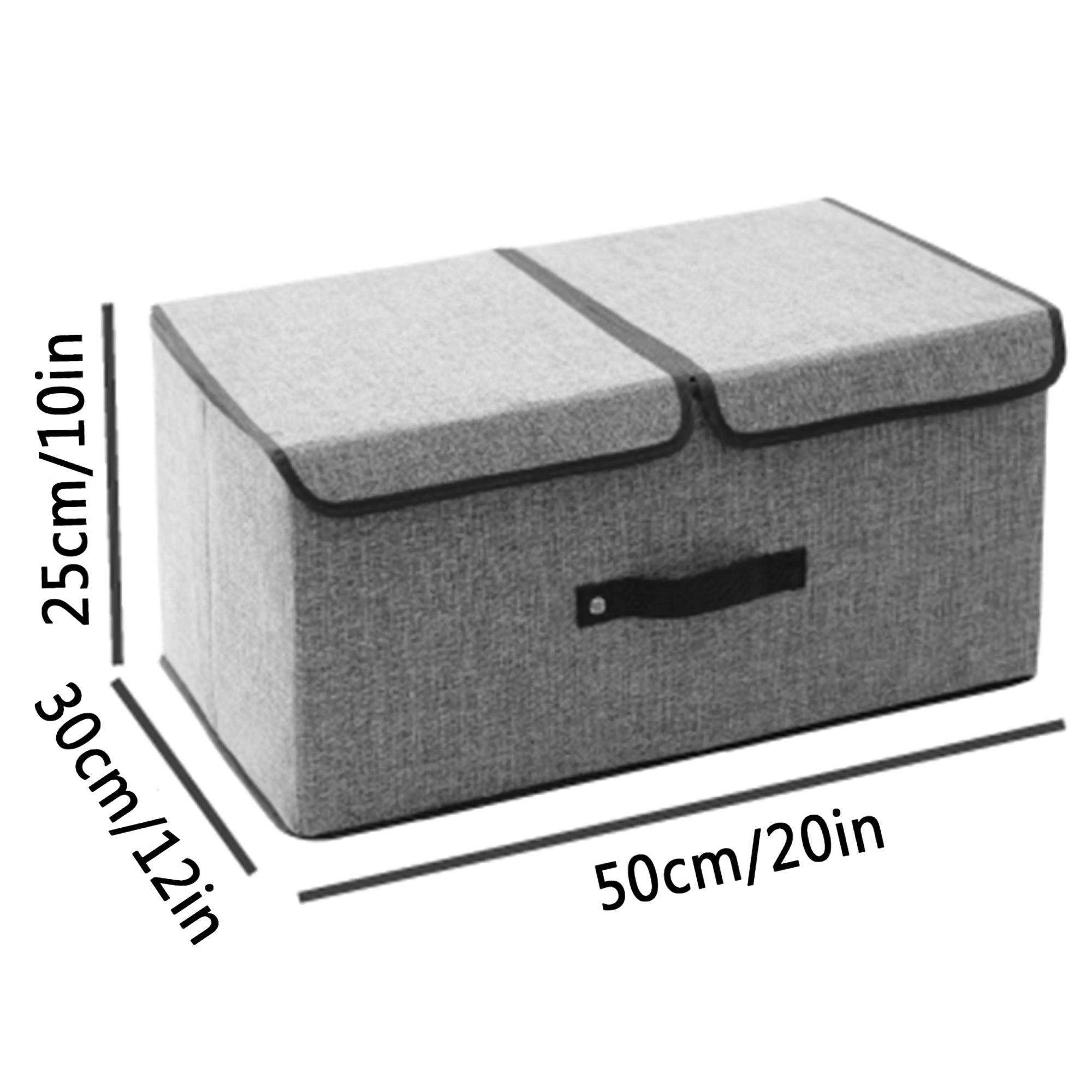 Foldable Linen Storage Box, 50 x 30 x 25 cm Double Lid Organizer Container for Home, Office, Clothes, Books, Toys (Green) - HJ23056 Foldable Linen Storage Box, 50 x 30 x 25 cm Double Lid Organizer Container for Home, Office, Clothes, Books, Toys (Green) - HJ23056